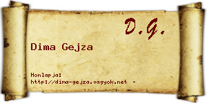 Dima Gejza névjegykártya